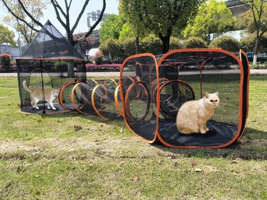 Туннель-намет 2-в-1 для котів та собак, складаний, для вулиці, Pop-Up вольєр для домашніх тварин, огорожа, будиночок (Стиль 5)