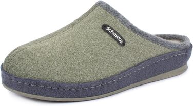 Домашні тапочки Schawos Lisa з ворсу для жінок, теплі, з підкладкою з шерсті, супінатор, неслизька підошва (37 EU, Зелений 10w)