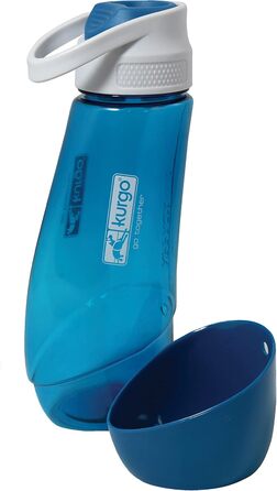 Водяна пляшка та миска для собак Kurgo Gourd, 750 мл/250 мл, PVC та BPA-free, блакитна