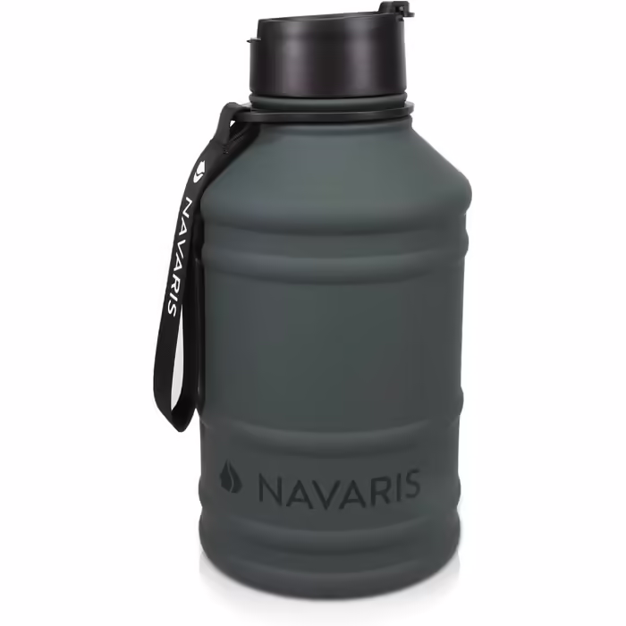 Navaris 2.2 Liter Fitness Water Bottle - XXL Bottle Gym Bottle - Sports Water Bottle Water Jug - Stable Sports Bottle Made of Stainless Steel - BPA Free