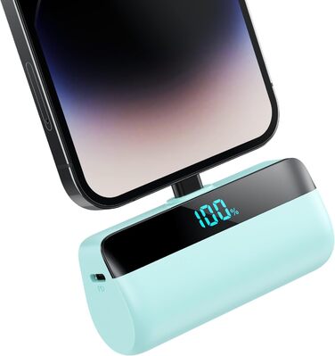 Power Bank Feob Mini 5200mAh 20W PD: Компактний акумулятор з LED-дисплеєм для iPhone та Android (фіолетовий/зелений)
