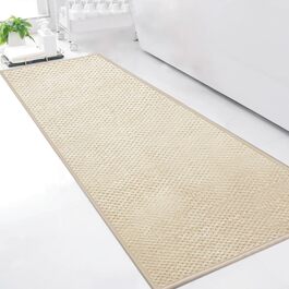Килимок для ванної кімнати Badteppich Chenille, протиковзкий та вологопоглинаючий, 50x150 см, бежевий