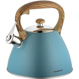 Свисток-чайник з нержавіючої сталі, 3 л, для індукційних, газових та електричних плит (Blue)