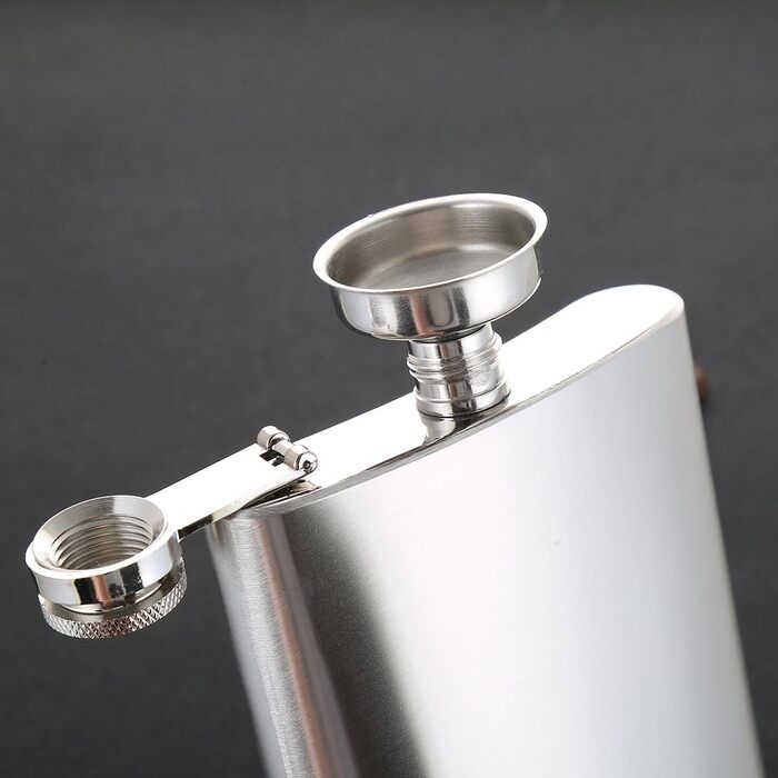 Фляга TANEAXON з воронкою та коробкою, нержавіюча сталь, без витоку (срібна, 355 мл)