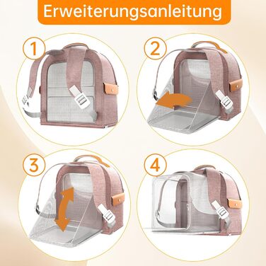 Розширюваний рюкзак для кота - рюкзак-переноска для тварин з дихаючим 4D-сіткою, для собак та котів до 12 кг (Рожевий)