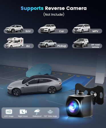 10,26-дюймовий автомобільний CarPlay/Android Auto радіоприймач з IPS-екраном, Bluetooth, навігацією, Mirror Link, підтримкою Siri/Google, TF/AUX-входом