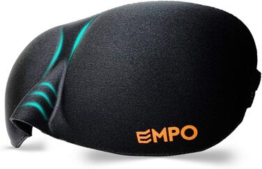 Маска для сну EMPO з м'якої пам'яті (Memory Foam), 3D, з регульованими ремінцями та берушами
