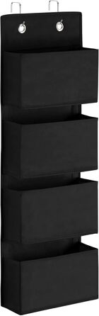 Органайзер для дверей Youdenova з 4 кишенями та 2 гачками, настінна полиця-органайзер для ванної, спальні, дитячої кімнати, чорний