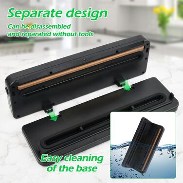 Вакуумний пакувальник Focenat 5-в-1, 65 KPA, для зберігання продуктів, з 10 пакетами, зварювальна швейна лінія 30 см