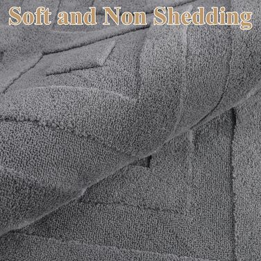 Килимок для вітальні SHACOS з коротким ворсом, сірий, 120 x 160 см. Геометричний килим з 3D ефектом, антиковзаюча підкладка, для спальні, їдальні