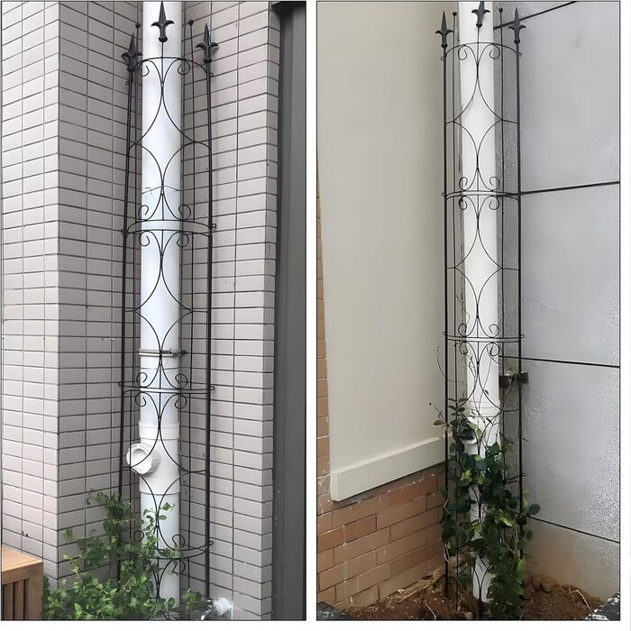 Thealyn Rankgitter Garten 2 Pack 182cm H x 31cm W Metal Plant Trellis Indoor/Outdoor Metal Garden Trellis Plant Grid for Potted Plants Climbing Plants (Black)