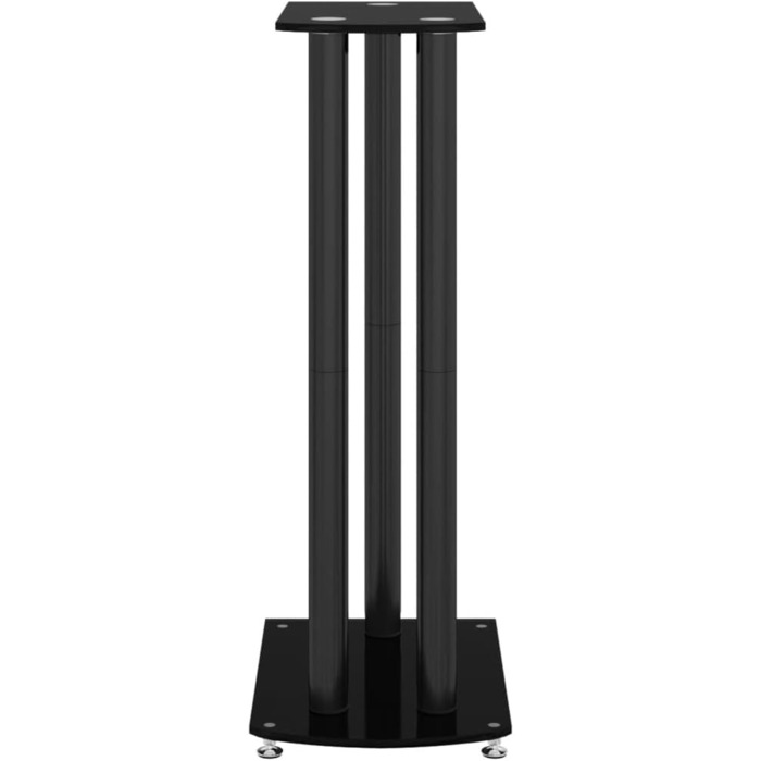 Підставка для колонок 2 шт. від vidaXL: міцна конструкція з 3-х стовпців, антиковзні ніжки, скло (чорний)