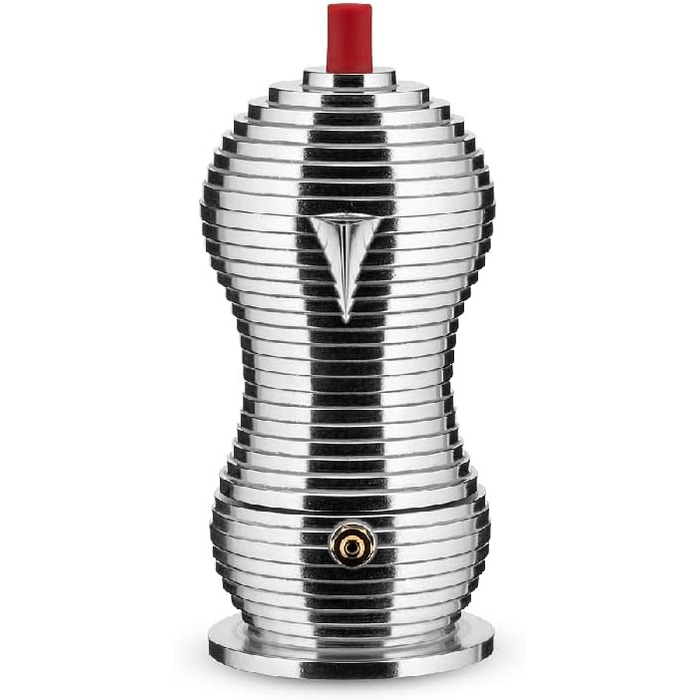 Еспресо-машина Alessi Pulcina MDL02/6 - 6 чашок, литий алюміній, червона