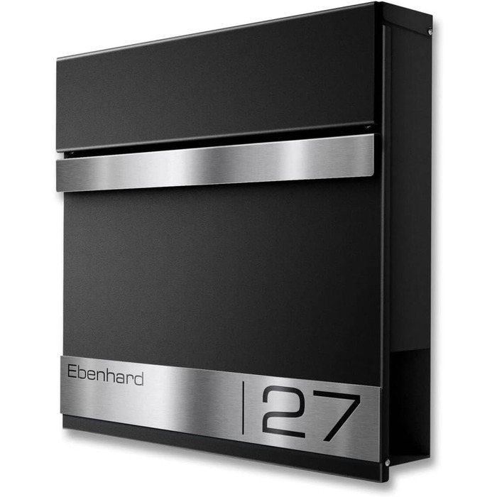 Поштова скринька Metzler Premium Stencil Anthrazit з газетницею та табличкою для імені - настінна, нержавіюча сталь V2A з порошковим покриттям RAL 7016