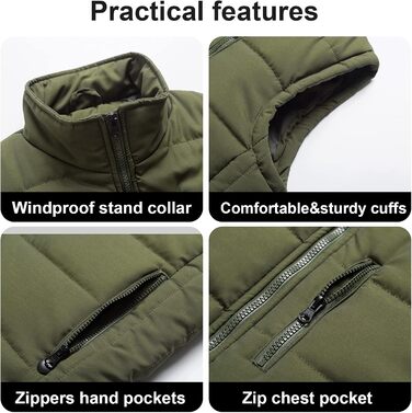 Чоловіча пухова жилетка Chrisuno Casual з капюшоном, стеганий пуховик, жилетка для активного відпочинку та катання на лижах, зелений (армійний)