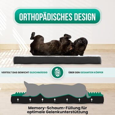 Ортопедичне ліжко для собак Avalo S - 45x65 см - Миється/Піна з пам'яті/Нековзке - Ортопедична подушка для собак Avalo