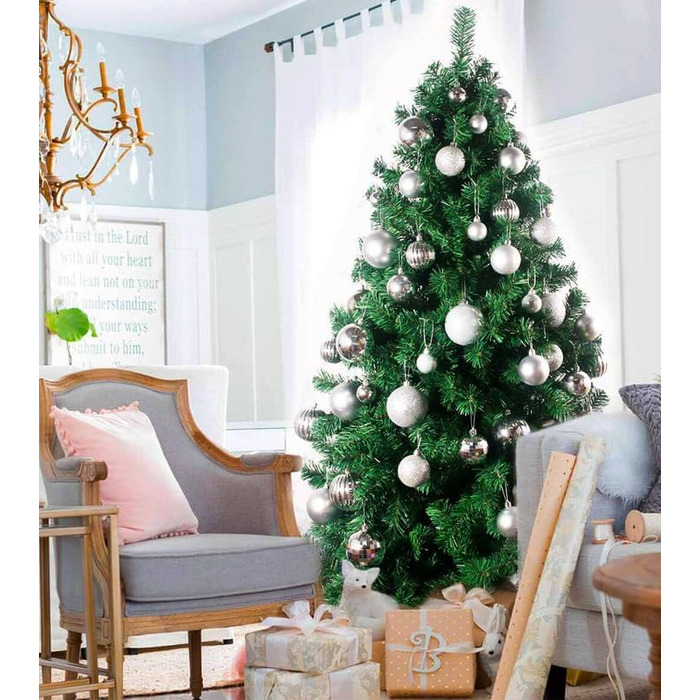 Новорічні кулі BLAZOR, 36 шт, 4 см, пластикові, червоні, золоті, срібні, для прикраси ялинки