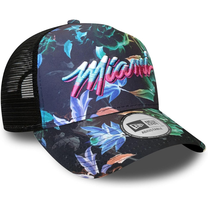 Кепка New Era Miami Heat NBA регульована бейсболка Snapback Trucker 9Forty, універсальний розмір (Trucker-Heat-Black#28450)