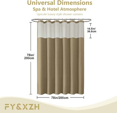 Шторка для душу FY&XZH з гачками, важка, водонепроникна, зелена, 83x83 см та 200x200 см, з сітчастим вікном, стиль готелю