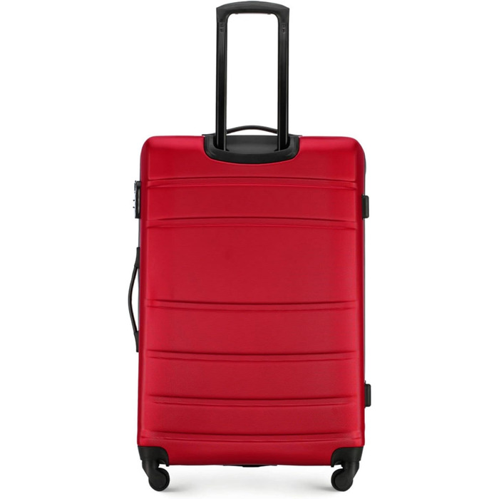 ЧемоданWITTCHEN Globe Line: ручна поклажа, трівалi, ABS, 4 колеса, кодовий замок, телескопічна ручка, червоний, розмір S | Підходить для Lufthansa, Eurowings, Ryanair, Condor, Discover Airlines