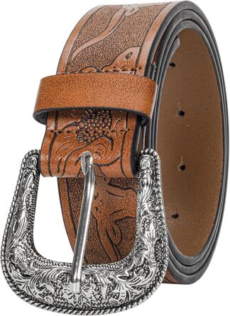 Жіночий/Чоловічий Ремінь Cowboy з Регульованою Пряжкою в Стилі Західного Дикого Заходу - для Джинсів, Штанів, Суконь. Розмір 30-39 (107 см)