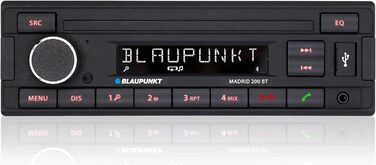 Автомагнітола Blaupunkt Madrid 200 BT з Bluetooth, USB, RDS, Aux, 1-DIN, чорна