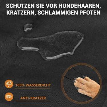 Захист для багажника авто для собак з боковими та захистом краю, універсальний 185x102см, 600D, водонепроникний, стійкий до подряпин, чорний