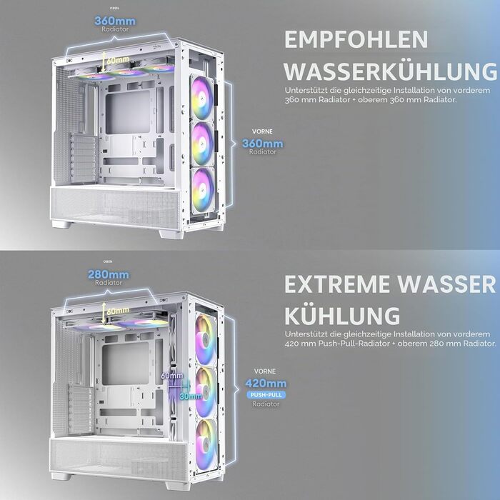 Корпус для ПК Antec Flux Midi Tower, чорний/білий, Gaming Case