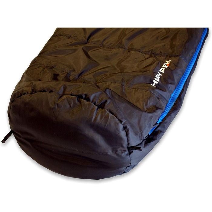 Спальний мішок High Peak TR 300, антрацит/блакитний, для 3-4 сезонів, 0°C, широкий, дихаючий, водонепроникний, ковдраний, для кемпінгу, фестивалів, трекінгу