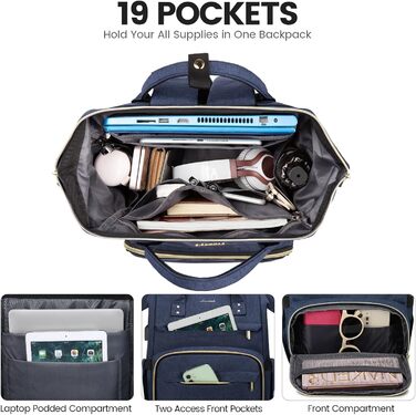 LOVEVOOK Рюкзак для жінок, шкільний/університетський, водонепроникний, з USB-портом, для роботи, подорожей, 17