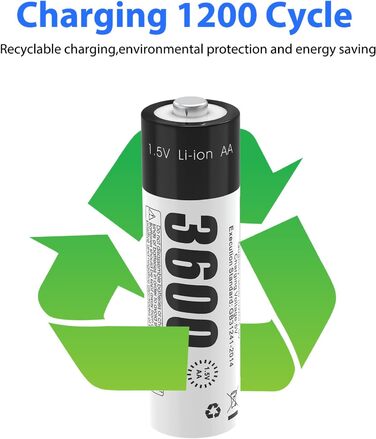 Зарядний пристрій для акумуляторів AA AAA AICARGER з LCD-дисплеєм, 4 слоти, швидка зарядка 5V/2A, 8 акумуляторів (3600 mWh)