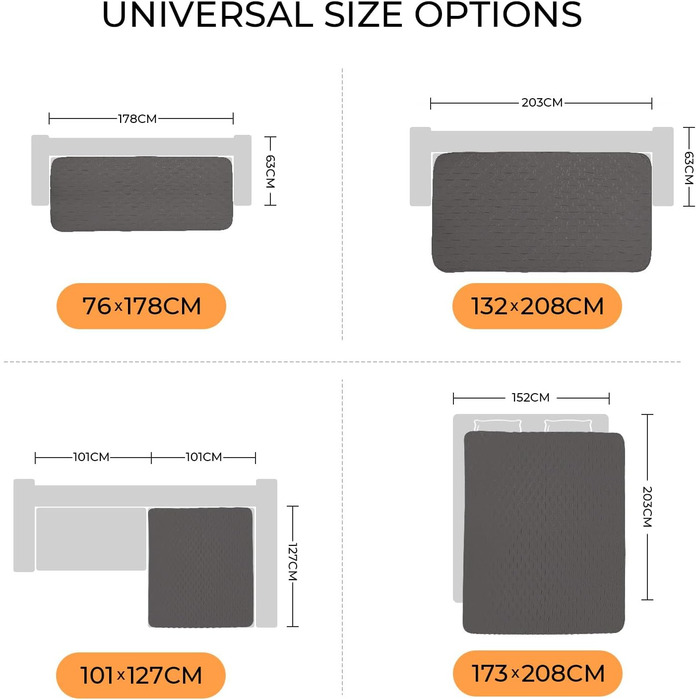 Водонепроникний килимок для собак Luciphia з антиковзаючою поверхнею 76x178 см (сірий)