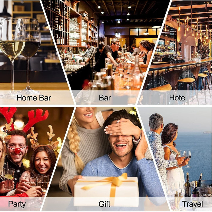 Набір бармена Vabaso 20 предметів з підставкою, 750 мл, з нержавіючої сталі, з рецептами коктейлів, для дому, професійний, подарунок