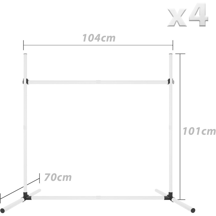 Набір для аджиліті для собак Grün 4X: набір шлагбаумів, регульована висота, 104x70x101 см
