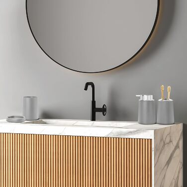 Набір аксесуарів для ванної кімнати FEILANDUO (4 шт.), сірий: мильниця, дозатор мила, тримач для зубних щіток