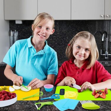 Дитячий набір кухонних ножів Montessori для малюків 2–10 років з дошкою, ножем та овочечисткою, безпечний для дівчаток і хлопчиків