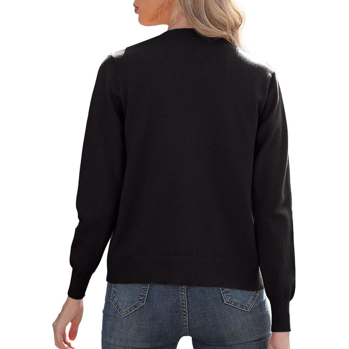 Кардиган жіночий Grecerelle, елегантний, легкий, з V-подібним вирізом, на ґудзиках, чорний, розмір XL