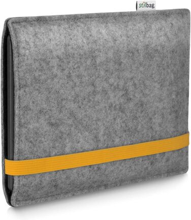 Чохол для Kindle Paperwhite 7 (Amazon) | Стильний чохол з ворсового фетру, Made in Germany (Антрацит - зелений) (Світло-сірий - жовтий)