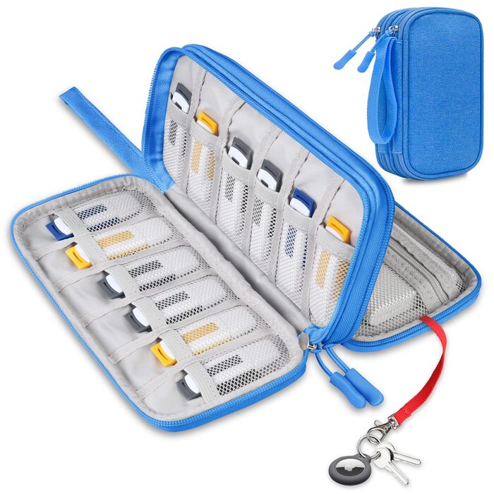 Органайзер для аксесуарів Lacdo: чохол для USB-накопичувачів, кабелів та флеш-пам'яті (блакитний)