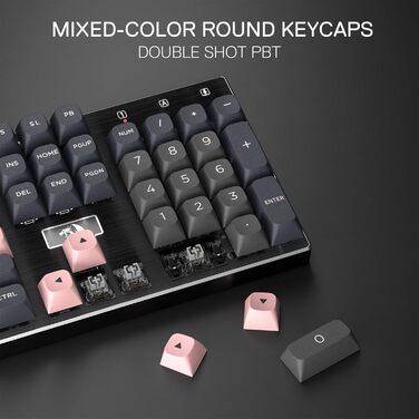 Redragon K660 (K556 TKL) RGB-ігрова клавіатура з провідним підключенням, механічна клавіатура TKL 80% з 87 клавішами та алюмінієвою основою, покращений Hot-Swap тихий лінійний червоний перемикач (104 клавіші з провідним підключенням, перемикачі Dragon Cha