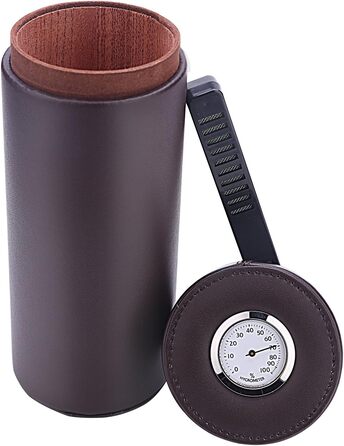 Вишуканий шкіряний тютюнотримач для сигар з кедрової деревини та зволожувачем (колір: коричневий)