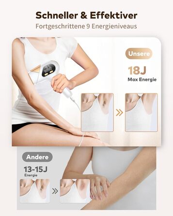 Пристрій для епіляції IPL Haarlosy 3-в-1: HR/SC/RA, 999 900 імпульсів, 9 рівнів енергії, безболісна епіляція для чоловіків та жінок, для тіла