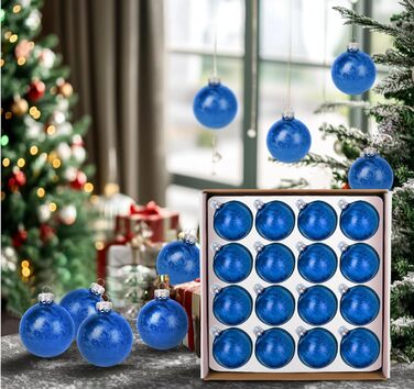 Скляні кулі Hengsong на Різдво: 24 шт., чорні та золоті, 6 см. Декоративні прикраси для ялинки