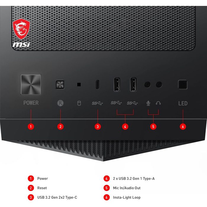 Корпус ПК MSI MPG GUNGNIR 110R: загартоване скло, підтримка ATX/M-ATX/Mini-ITX, 4 RGB вентилятори, USB 3.2 Gen 2x2, магнітний фільтр