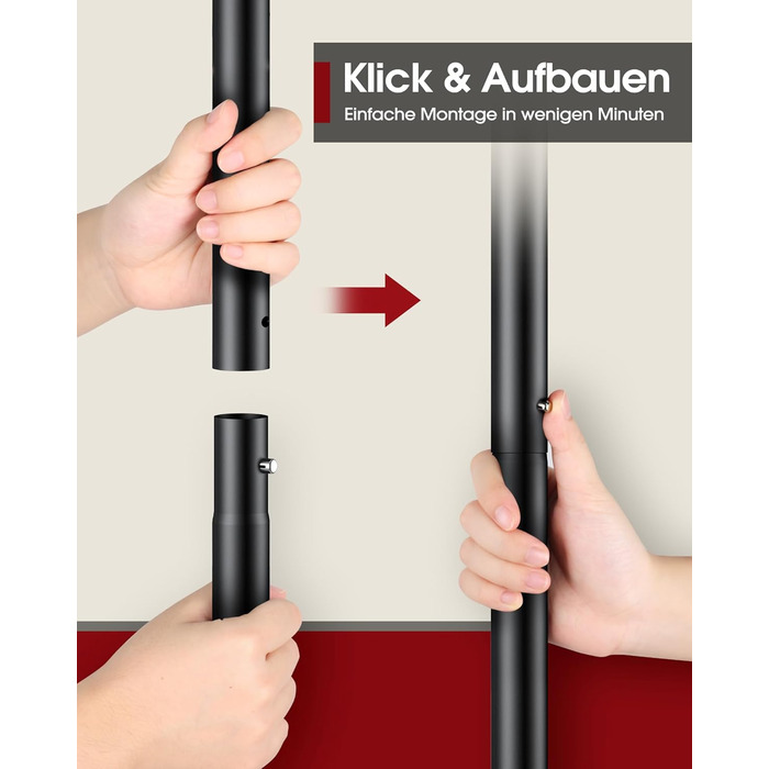 Металевий вішак для одягу на колесах, чорний, середній