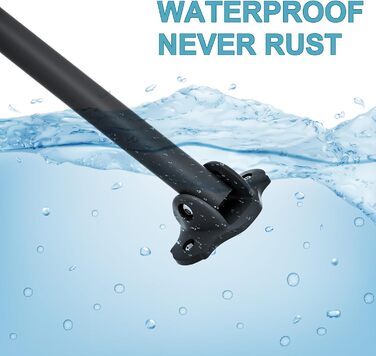 Вигнута регульована штанга для душової завіси, 101,6–182,9 см, нержавіюча сталь, розширювана, алюміній, кругла, міцна, для ванної/душу, чорна, монтаж з свердлінням, 40-72 дюйми, чорний