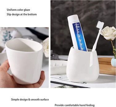 Набір аксесуарів для ванної кімнати BLBYHO, 5 шт., білий, кераміка: мильниця, дозатор для мила, тримач для зубних щіток, 2 стаканчики