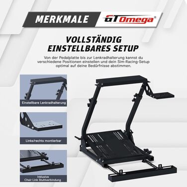 Тримач для ігрового керма GT OMEGA для Logitech G29 G923 G920, Thrustmaster T500 RS, Fanatec Clubsport та КПП TH8A — Регульована стійка для PS4, Xbox, PC