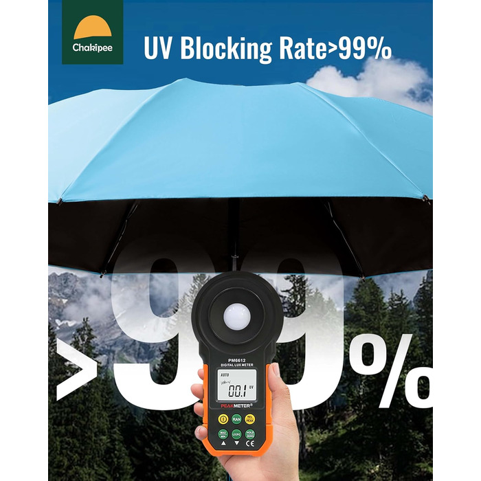 Чакіпі Парасолька велика, штормостійка, компактна для подорожей, автоматична, для жінок та чоловіків – UV-захист, 210T покриття, діаметр 97 см, 8 спиць (Бежевий, 108 см)