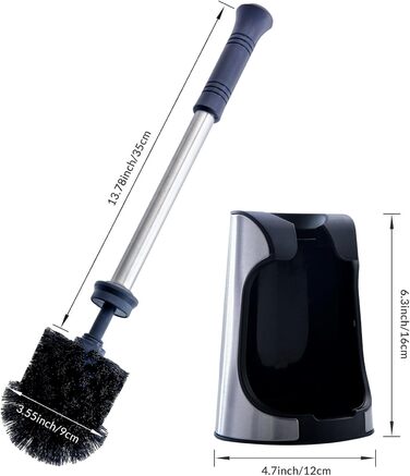 Набір для чищення унітазу SimpleTome: щітка з швидким висиханням та тримач з нержавіючої сталі, чорний